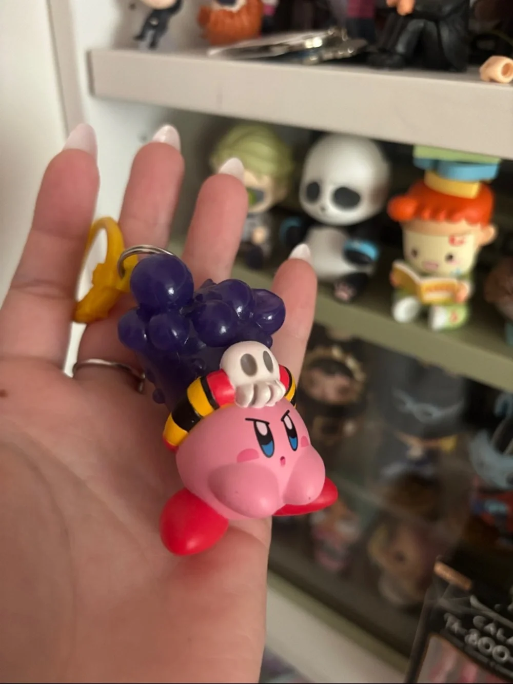 Rare Kirby Figure Keychain - glow-in-the-dark Poison Kirby chase figure